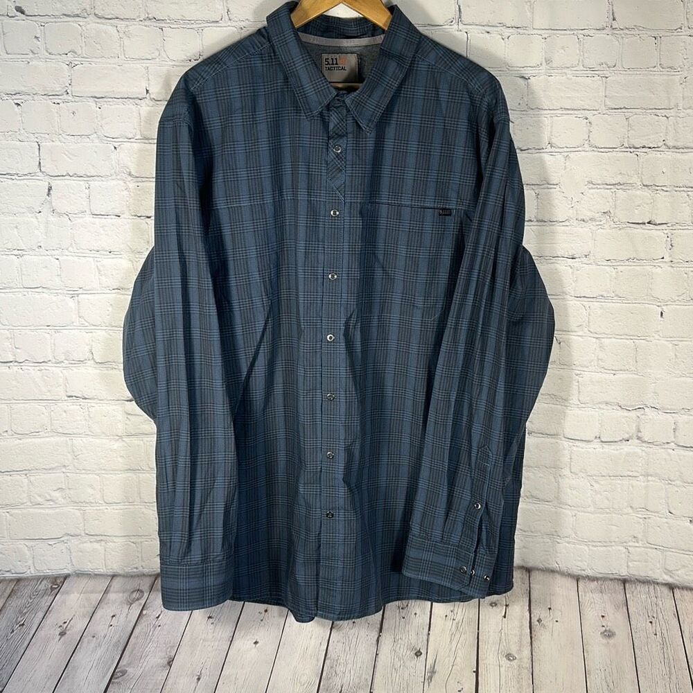 511 Tactical Echo Long Sleeve Shirt Blue Black size 2XL Style# 72494-577
